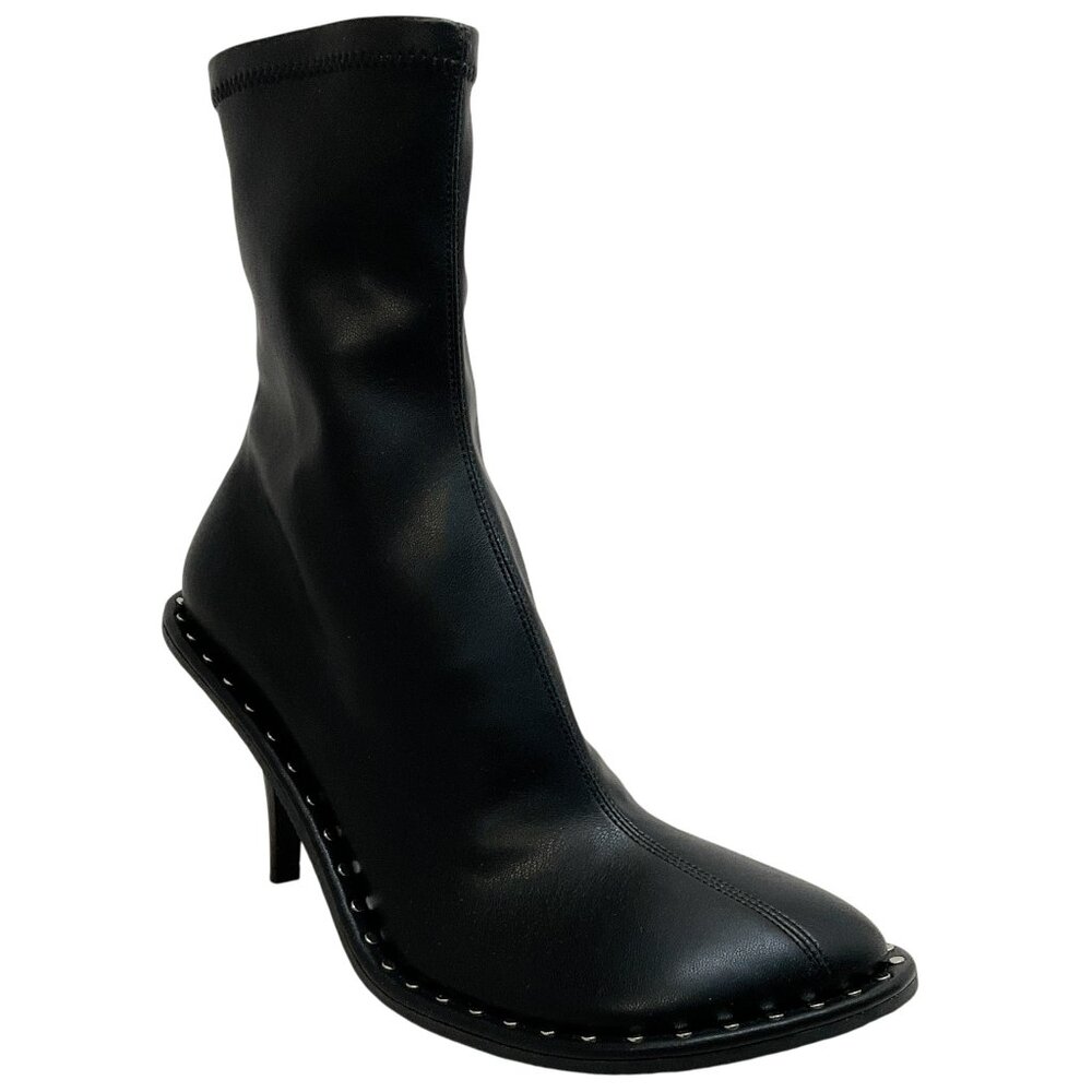 Stella McCartney Black Leather Ryder Stretch Boots with Studs